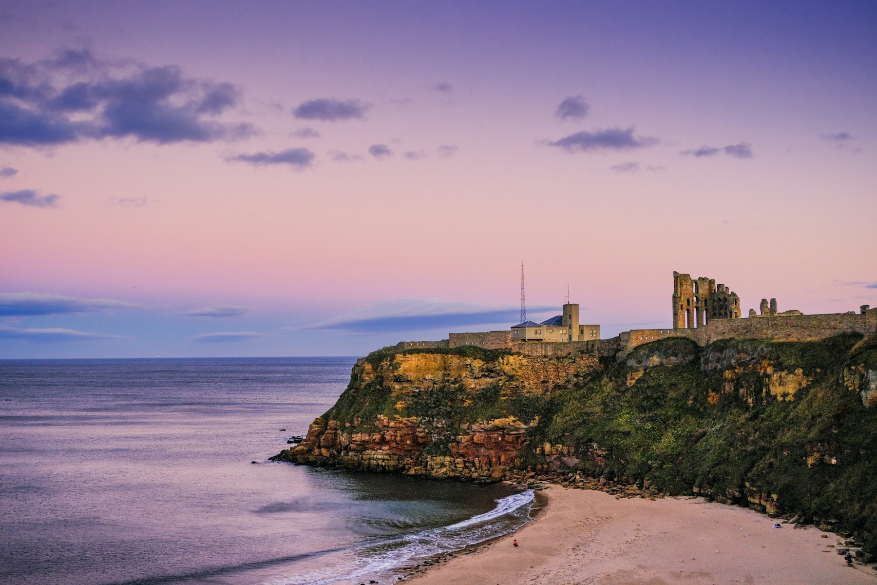 Tynemouth coastline and priory ruins, near Refined Medical Aesthetics.