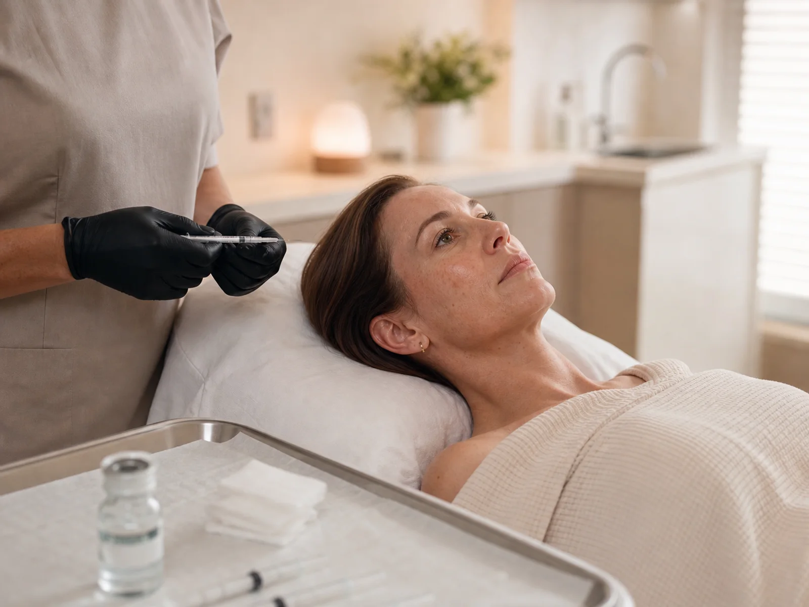 Skin booster preparation in the treatment room at Refined Medical Aesthetics.