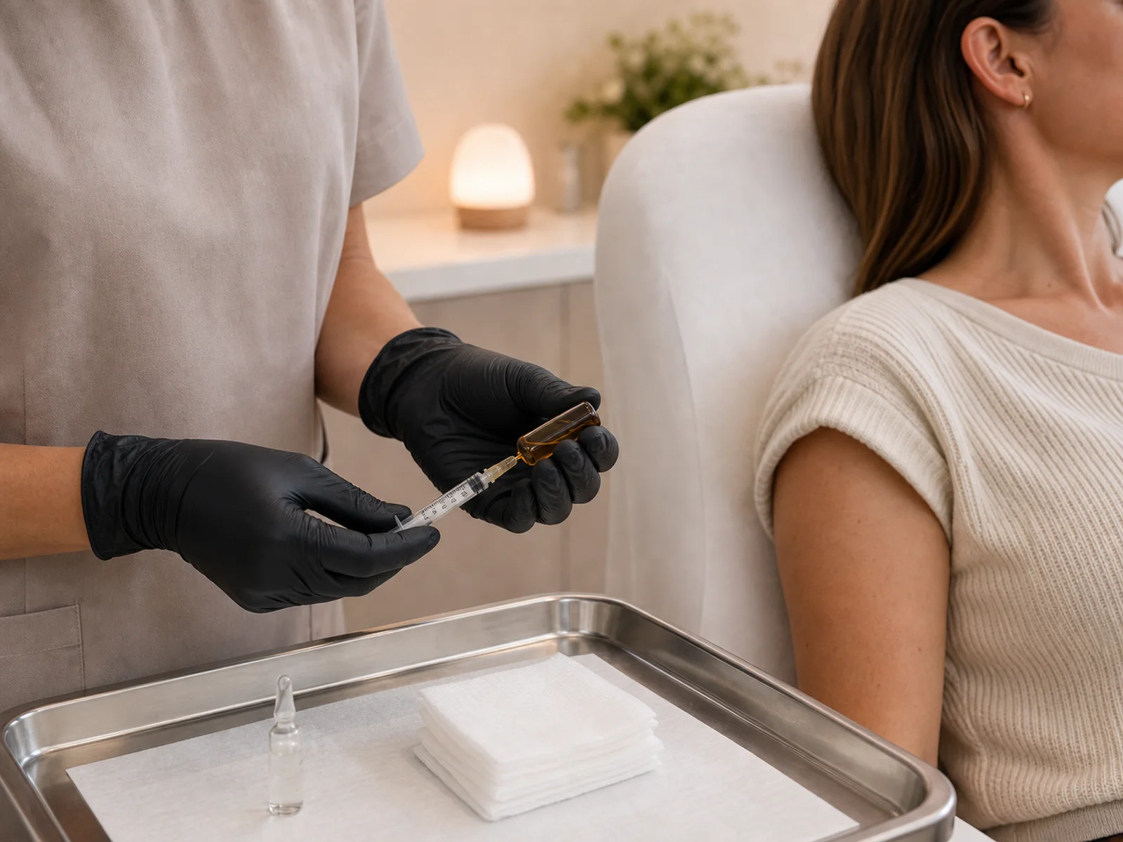 Vitamin B12 injection preparation at Refined Medical Aesthetics, Seaton Delaval.